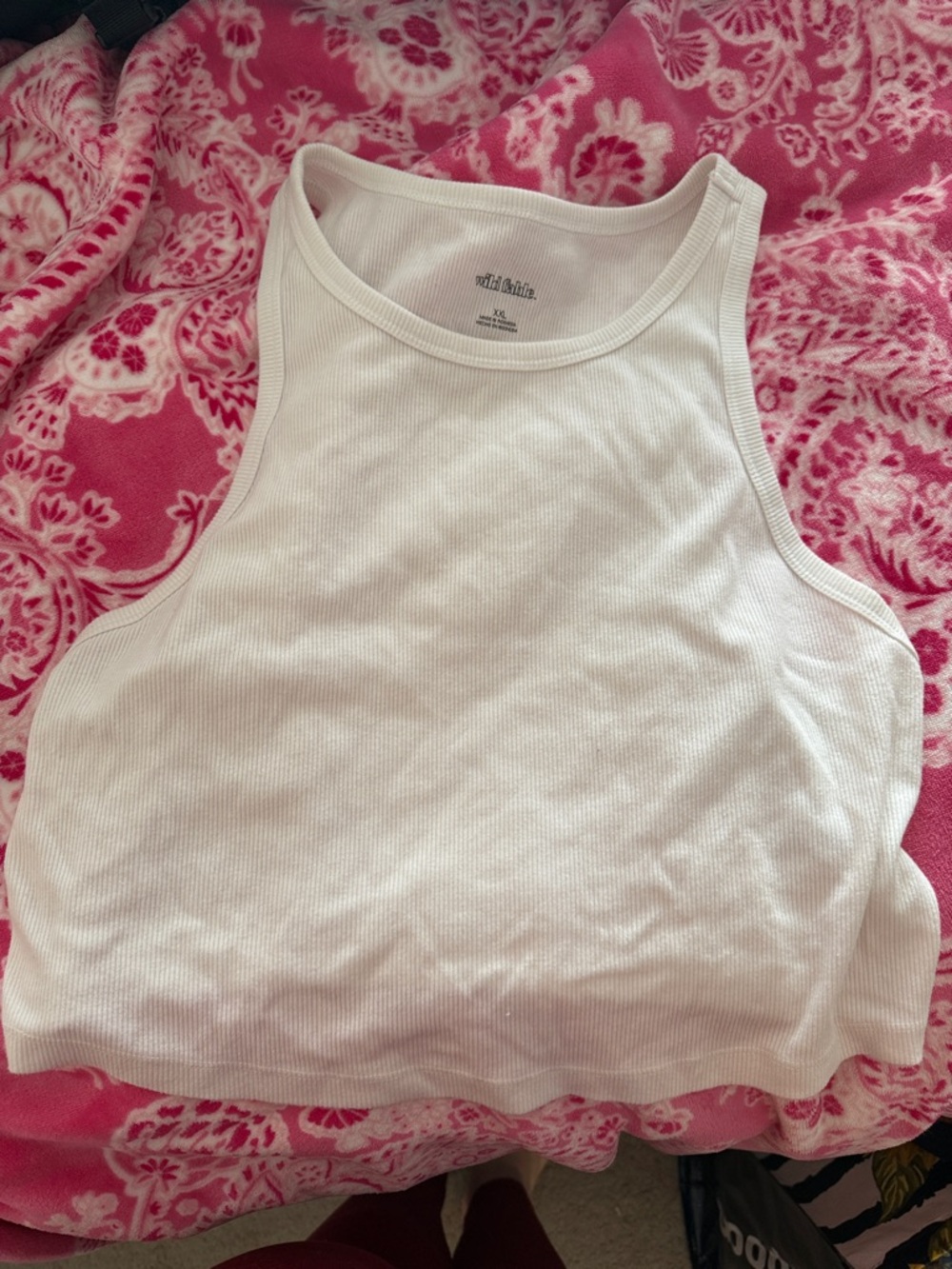 wild fable White Ribbed High-Neck Tank